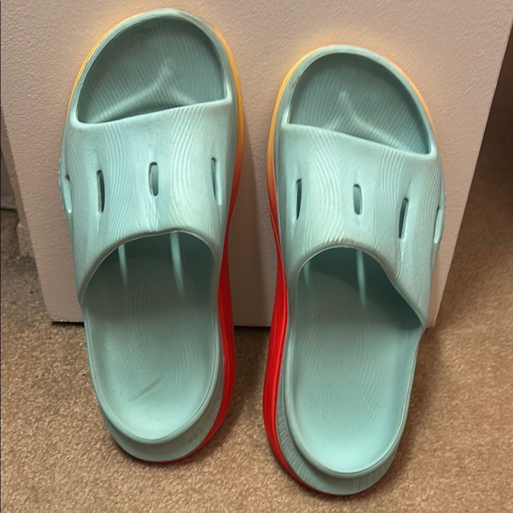 Hoka One One Women's Sandals in Aqua and Red
